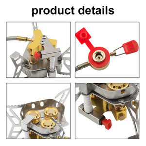 เตาแก็ส6800W 3คอร์สำหรับตั้งแคมป์กันลมพร้อมวาล์วปรับได้ - Product Image 4
