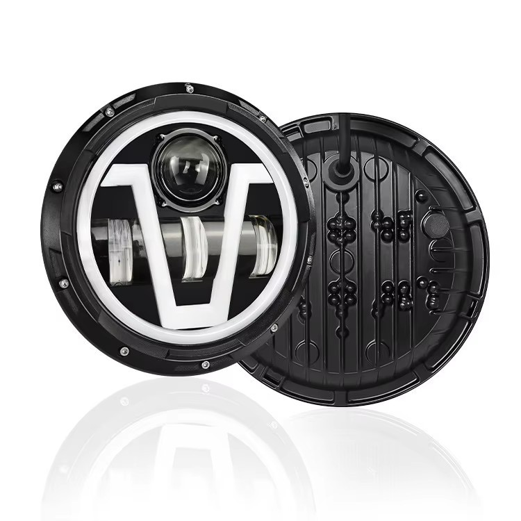 7 Inch Motorcycle Headlight Auxiliary Light External H Type 6 Bead Spotlight LED Car Work Light