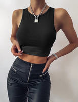 Venta al por mayor de alta calidad corto Mujer Club Knit Tank Top Streetwear Stretch Sexy Crop Top