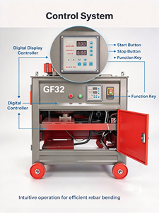 Machine à cintrer les barres d'armature semi-automatique DEMMA GF32, capacité 4-32 mm, plieuse à acier portable, moteur 3 kW, 380 V - Product Image 6