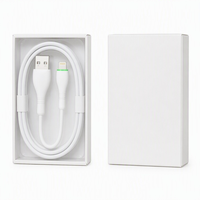 Kabel Pengisian Cepat 27W USB-C ke Lightning 1m dengan Cincin LED Hijau, Kabel TPE Model Bowling Pin untuk iPhone