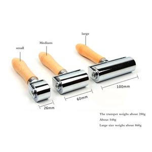 Rouleau de cuir en acier massif pour découpe au linoléum DIY, petit, moyen, grand, avec poignée en bois et support de rouleau - Product Image 1