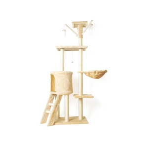 En gros, Grande Tour d'activités pour chat en bois de luxe moderne, style maison, avec cordes en sisal, Meuble pour animaux de compagnie - Product Image 2