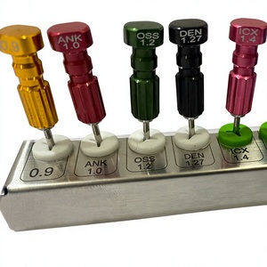Kit de forets dentaires pour sinus lift, plusieurs couleurs, poignée moletée, instruments chirurgicaux manuels Classe I 0.9 1.0 1.2 1.27 1.4 - Product Image 1
