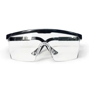 Offre Spéciale résistant aux chocs anti-buée clair PC lentille Protection des yeux noir encadré lunettes de sécurité réglables