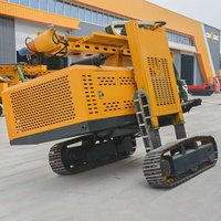 Pile driver photovoltaïque haute précision avec moteur pour installations solaires, haute efficacité, glissière télescopique jaune