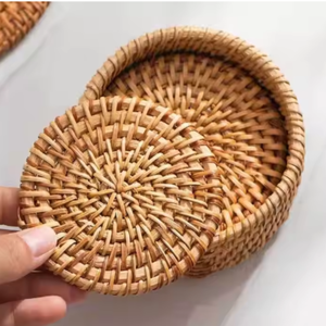 แผ่นรองแก้วไม้ไผ่หวายลายดอกไม้แบบคลาสสิก ทำด้วยมือจากวัสดุธรรมชาติ ผลิตในเวียดนาม TUYET DUNG - Product Image 4