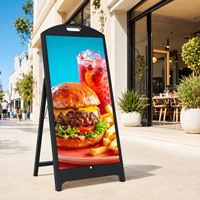 Pantalla LED para Exteriores P2.5 Legible Bajo la Luz Solar, Resistente a la Intemperie IP65, Soporte de Pie Independiente, Cartel Digital para Restaurante