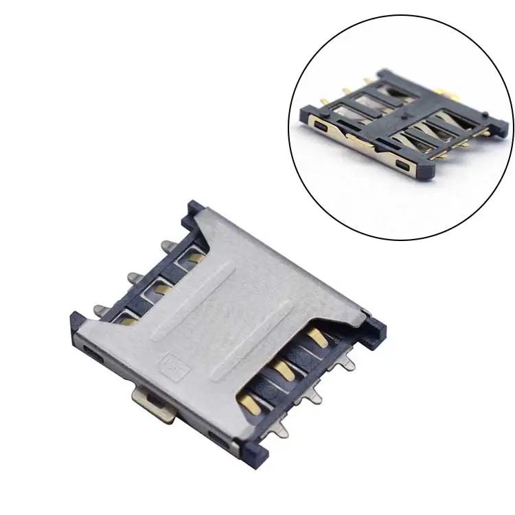 One-stop fabricantes 6 pinos SIM titular do cartão conector slot pull-out pequeno slot para cartão SIM suporte personalização