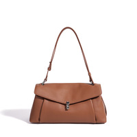 Bolso de Hombro de Piel Genuina de Vacuno para Mujer al por Mayor, Bandolera Ajustable, Bolso Estructurado para Uso Diario con Cierre Metálico