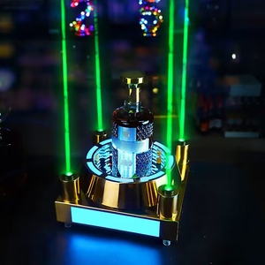 Tùy chỉnh <span class=keywords><strong>Acrylic</strong></span> LED chiếu sáng cơ sở chai hiển thị đứng Laser quảng cáo chai rượu vang glorifier LED chai dịch vụ trình bày - Product Image 6