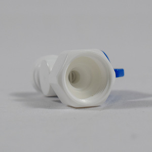 Válvula de bola con rosca interna de 4 puntos de 1/2 pulgada para purificador de agua, conexión rápida para tubería de PE con mango azul - Product Image 1