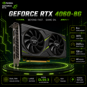 การ์ดจอ GeForce RTX 4060 8GB DDR5 256Bit Ray Tracing AI สำหรับเล่นเกมบนเดสก์ท็อป PCI รองรับ DP พร้อมระบบระบายความร้อนด้วยพัดลมคู่ - Product Image 1
