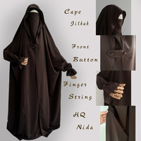 Jilbab Nida à une pièce avec bouton à cordon pour les doigts, modeste, pour l'Aïd saoudien, pour les femmes musulmanes, vente en gros de jilbab islamique pour la prière