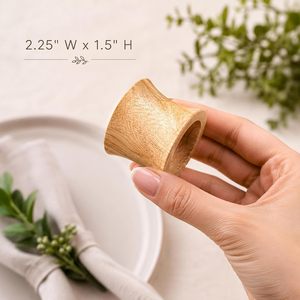 Premium Vintage <b>Oak</b> Wood Napkin Rings Set of 6 Wedding Tableware Napkin Buckles for Hotel Restaurant Dining Parties - Product Image 2