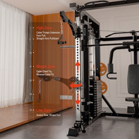 Système de musculation à domicile : Smith Machine, Entraîneur multifonctionnel, Power Rack avec double pile de poids de 90 kg pour Squat et Bench Press
