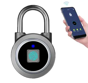 IP65 Waterproof USB Rechargeable Thumbprint Lock Small Electronic Fingerprint Padlock