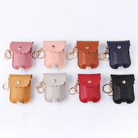 Petit étui de rangement pour désinfectant pour les mains, mini étui portable pour porte-clés de voiture, étui en cuir pour flacons vides