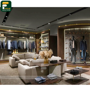 Tienda de Ropa de Lujo Premium, Exhibidores de Ropa, Estantes de Pared, Mostrador de Caja - Product Image 3