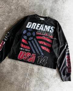 Kaus rajut katun 100% hitam cetak Digital All-over longgar pas berat 305gsm buatan kustom Dasar - Product Image 2