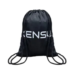 Özel Logo 900d naylon su geçirmez spor salonu Logo ile ipli çanta Polyester spor depolama eğitimi büzmeli sırt çantası