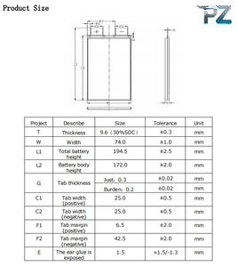 بطارية ليثيوم بوليمر AROSEN 3.67 فولت 22 أمبير 22000 مللي أمبير خلايا عالية الجهد مقاومة لدرجات الحرارة العالية قابلة لإعادة الشحن - Product Image 3