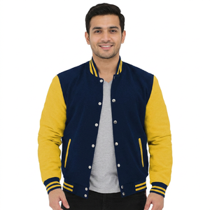 <b>White</b> Leather Sleeve Letterman College Varsity <b>Men</b> Custom Logo Design Custom Logo Varsity <b>Jacket</b> - Product Image 1