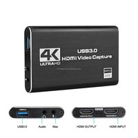 Boîtier d'Enregistrement et de Diffusion en Direct de Jeux 4K 30 Hz USB 3.0, Carte de Capture Vidéo HDMI 4K pour Xbox PS4 Wii Nintendo Switch