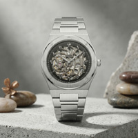 Montre-Bracelet Squelette Tourbillon Automatique de Luxe Mécanique pour Homme, Acier Inoxydable, Logo Personnalisé OEM ODM