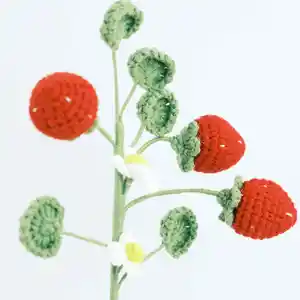 Mini Chậu hoa cây Crochet DIY Hoa Phòng trẻ em trang trí nội thất dễ thương bó hoa dâu tây