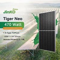 Panneau solaire Tier 1 470-490W Tiger Neo N-Type pour système de toit résidentiel mono bifacial demi-cellule double vitrage