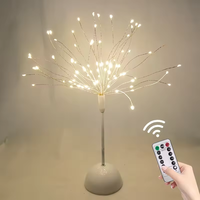 Lumière LED d'artifice en fil de cuivre blanc chaud pour intérieur, 40 LED, contrôle tactile, rechargeable, à intensité variable, pour décorations de fête de Noël
