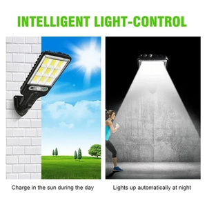 ไฟถนนโซลาร์เซลล์แบบติดผนัง IP54 20W 750LM COB พร้อมเซ็นเซอร์ตรวจจับความเคลื่อนไหว ควบคุมด้วยรีโมท แบตเตอรี่ 1200mAh วัสดุพลาสติก ABS สำหรับภายนอกอาคาร - Product Image 5