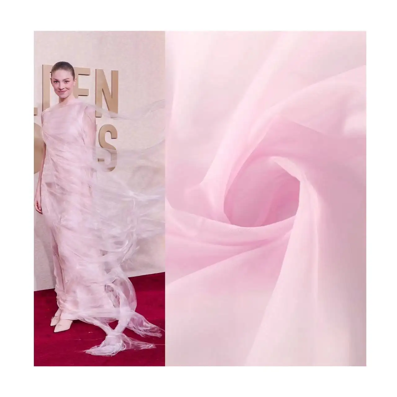 Zarif kadın giysileri için 2024 yeni tasarım lüks elbise hafif tül polyester organze kumaş