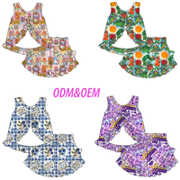 Ensemble de pyjamas en bambou pour bébé fille, nouveau style, imprimé personnalisé, débardeurs et shorts pour filles, tenues d'été pour filles, bébés