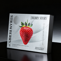 Premium aardbeien golfkartonnen cadeaudoos met UV-print handvat & magneetsluiting - milieuvriendelijk telescoopdesign