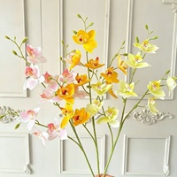 Bunga Anggrek Phalaenopsis Buatan 3D-printed 3-prong, Kualitas Tinggi, Terasa Realistis, Gaya Nordik, untuk Dekorasi Rumah dan Ruang Tamu