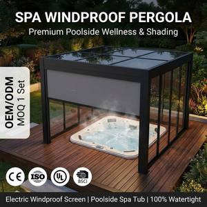 <span class=keywords><strong>Pergola</strong></span> Bioclimatique de Luxe Motorisée Électrique avec Écran Coupe-Vent <span class=keywords><strong>pour</strong></span> Balcon, Spa, Baignoire, Jardin Résidentiel Haut de Gamme, Autoportante - Product Image 1