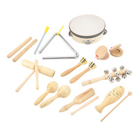 10 PCS Set Musical Percussion Instruments Wooden Stainless Steel Toddler Musical Instruments