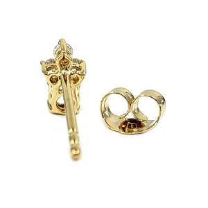Hong Kong KOK livraison rapide bonne qualité 18k solide or jaune naturel VS SI diamant Semi montage fleur boucles d'oreilles pour les femmes - Product Image 3