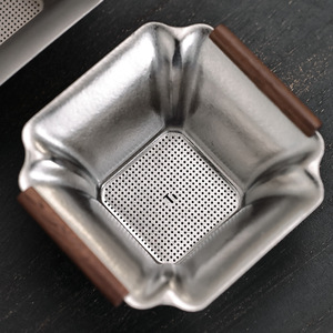 Titanium <b>Tea</b> Strainer Stainless Steel Brushed Finish Reusable <b>Tea</b> <b>Infuser</b> Set Simple Style - Product Image 2