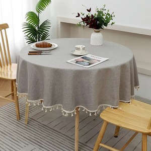Nordic Nordic Tassel Tablecloths For Home Parties Crocheted Waterproof And Oilproof Cover With Pure Color And Minimalist Design - Product Image 3