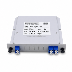 ราคาโรงงาน 1x4 LGX Box PLC Splitter Single Mode LC UPC Plug-in Fiber Optical Splitter สำหรับเครือข่าย FTTH GPON - Product Image 2