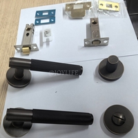 Serrure de porte de salle de bain en laiton à double verrouillage, bouton de verrouillage fileté BK, poignée sans clé, serrure de passage à confidentialité simple pour salle de bain en laiton