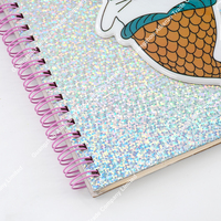 Cuaderno exquisito de PVC para niña y estudiante, lindo 13*18cm, caballito de mar, gato, pez, forma, cubierta láser, cuaderno de bobina, cuaderno lindo y exquisito