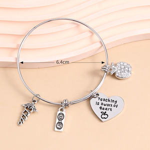 Moda personalizada de acero inoxidable de Apple corazón encantos brazalete profesión <span class=keywords><strong>pulsera</strong></span> para regalo - Product Image 6