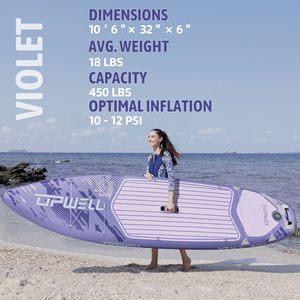 Tabla de paddle surf inflable de 10'6" x 32" para aguas tranquilas - Product Image 2