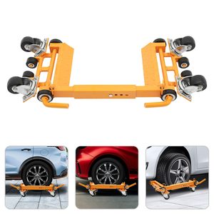 Chariot à roues en acier jaune pour voiture, type levier, chariot de déplacement pour voiture avec capacité de 3 tonnes - Product Image 3