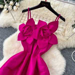 Vestido Midi Casual de Primavera para Mujer, Talla Grande, Tejido Transpirable, Sostenible, Lavable, Estilo Imperio, Antiarrugas, Manga Corta, Tirantes Finos - Product Image 2