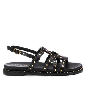 Carmela Women's <b>Flat</b> Sandal Black 38 Studded Straps - Product Image 1